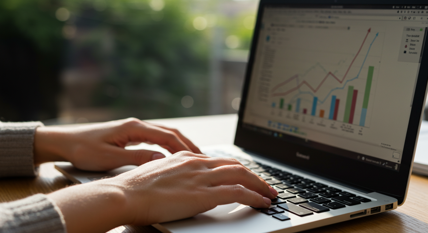 Laptop displaying social media analytics dashboard